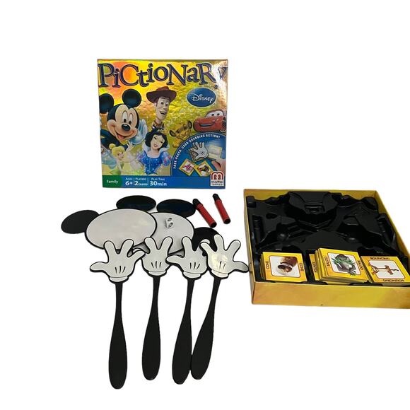 Disney 2012 Pictionary Game Family Board Games Mattel COMPLETE - Picture 2 of 6